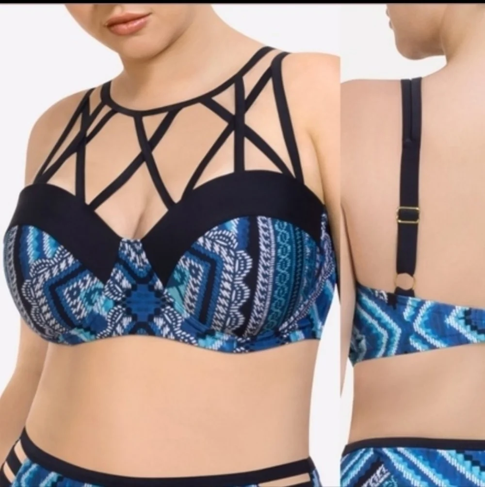 PARAMOUR/NORDSTROM Strappy Bralettte Bikini Top BRA Sz 0X UPF 50+ NEW Sexy!